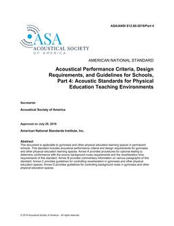 ASA S12.60 Part 4